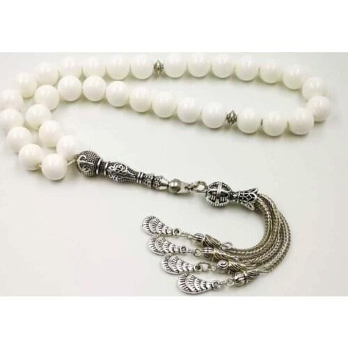 2019 New Pure White shell Tasbih gift for March 8 bracelets for women prayer beads 33 66 99beads tespih islam women bracelet