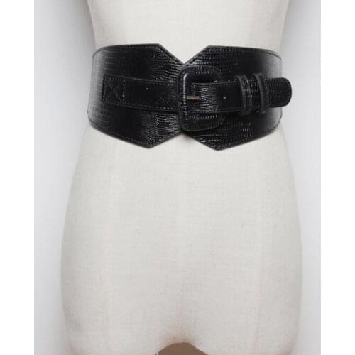 New Vintage Leather Female Belts Corset Elasitc Wide Bondage Belts for Women Dress Cummerbund Korea Fashion Straps Accessory