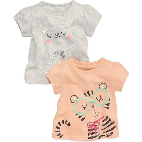 LOVE DD&MM Girls T-shirts 2021 Summer Princess Leopard Boys Girls Cartoon Cat Comfortable Cotton Short-sleeved T-shirt Clothes
