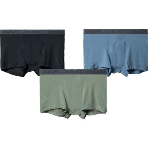 Solid color mens underwear 80 modal underwear waist sexy breathable boxer shorts AD306 bags 3 color combinationT