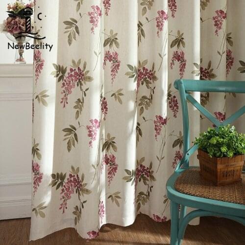Pastoral Cotton Printing Curtains for Living Dining Room Art Korean American Country Curtains for Bedroom Fabric Custom