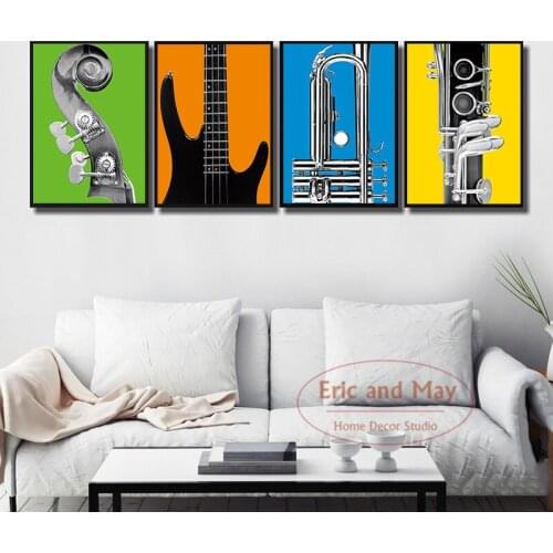 Retro Musical Instruments Posters And Prints Canvas Painting Wall Art Picture Nordic Decoration Home Decor Cuadro Decorativo