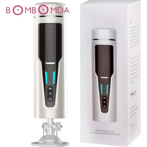 Piston Hands Free Vibrator For Men Masturbator Cup Retractable Male Automatic Silicone Vaginal Pussy Adult Sex Toys For Man Gay