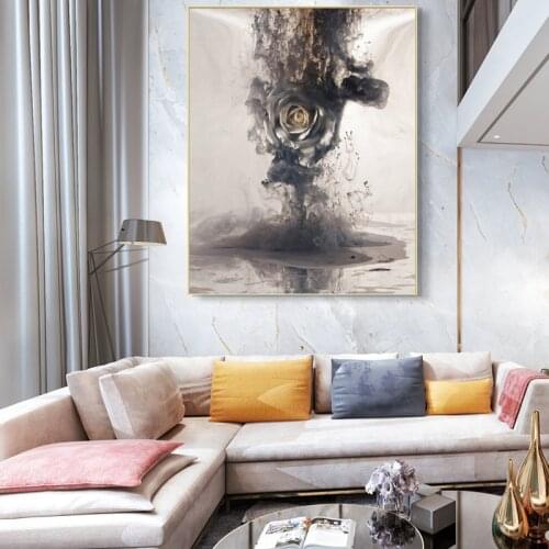 Modern Abstract Art Posters and Prints Wall Art Canvas Painting Creative Ink Rose Pictures Living Room Decor No Frame