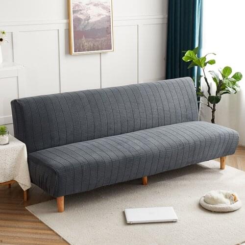 Modern Folding Armless Sofa Bed Cover for Living Room Elastic Big Fondas Sofas Long Chair 3-seater Couch Cover Without Sides