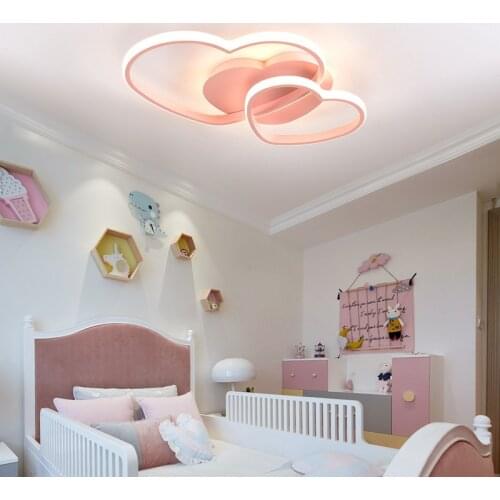 110V 220V Heart Shape Ceiling Lights For Girls Room Bedroom Lighting Modern Design Heart Shape Light Fixtures Sleeping Room Lamp
