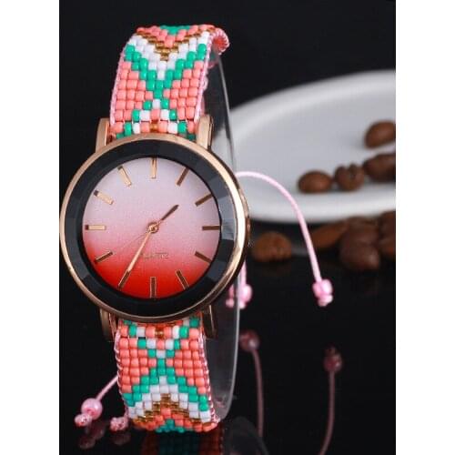 Fashion DIY Bohemia Style Womens Quartz Wristwatch Leather Women Bracelet Dress Watch Relogio Feminino Reloj Mujer Lover Gifts
