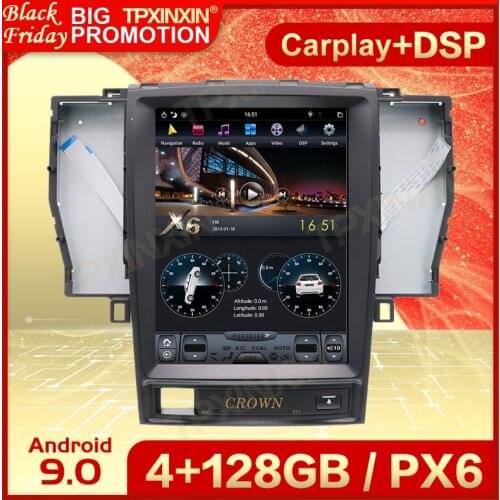 128G Carplay 2 Din Android 9 Tesla Multimedia Stereo For Toyota Crown 2012 Auto Navi Audio Video Radio Receiver Player Head Unit