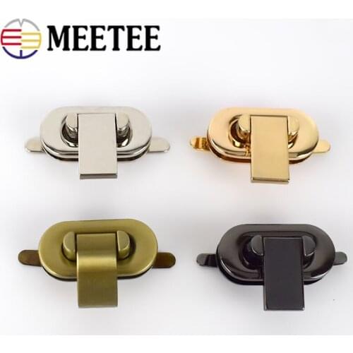 2Pcs Oval 34x15mm Handbag Metal Locks Bag Twist Turn Lock for DIY Replacement Purse Snap Clasp Closure Hardware Accessories