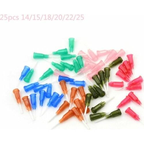 25pcs 14/15/18/20/22/25 Blunt Syringe Tip Screw Needle Precision Liquid Dispenser Gauge Glue Dispensing