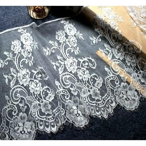 43 cm High Quality Yarn Unilateral Eyelash Lace Handmade DIY Dress Wedding Veil Accessories Skirt Fabric