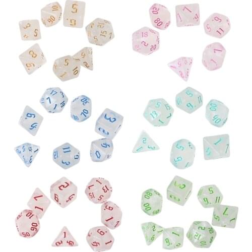 7 Pcs Resin Polyhedral Dices for DND RPG MTG Dials Dice Desktop Table Board Game Toy