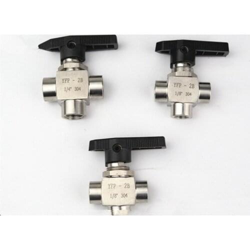 Free shipping 9pcs/lot 3 way female thread Ball valve 1/8" stainless steel 304 high pressure high temperature ball valve