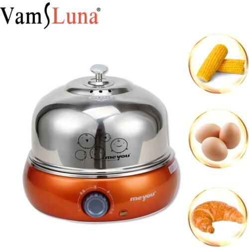 9 Eggs Full 304 Stainless Steel Electric Egg Cooker Steamer With Big Capacity For Soft Medium Hard Boiled Poached Custard Bread