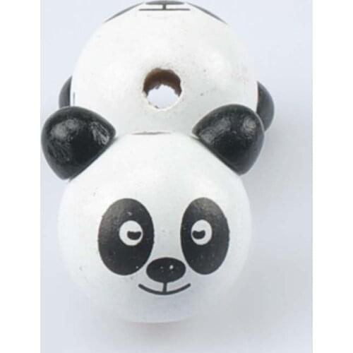 19x29mm 5pcs White Cute Kids Wood Beads 3D Panda Bear cute Spacer Loose beads Fit kids Handmake DIY Accessory MT1472X