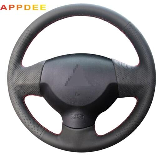 Handsewing Black Artificial Leather Steering Wheel Covers for Mitsubishi Lancer EX 10 Lancer X Outlander