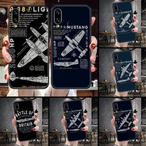 F4U Corsair Fighte P-38 Phone Case For Huawei Honor 6A 7A 7C 8A 8X 8 9 9X 10 10i 20 Lite Pro black trend cell cover luxury back