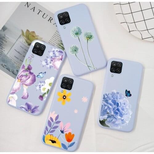 Watercolor Floral Print Case For Samsung Galaxy A12 A52 A72 A32 4G 5G M12 A51 A71 A31 A21S A50 A70 A40 A12 Cover TPU Silicone