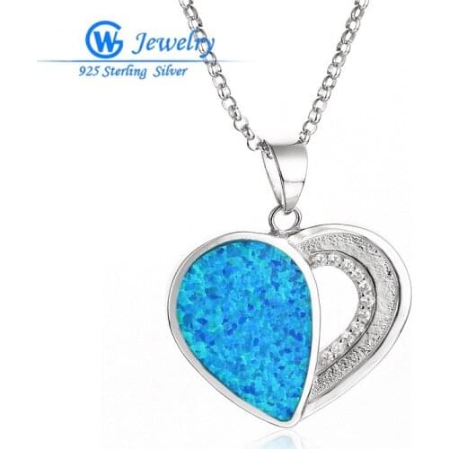 Hot Sale Blue Fire Opal Pendant 925 Sterling Silver Pendant Free Shipping Newest Fashion GW Fine Jewelry Heart Pendant FP333H80