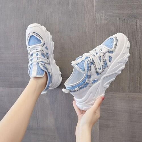 Sneakers Womens 2021 Summer New Korean Style Breathable White Shoes Student Platform Casual Womens Sports Shoes