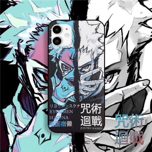 Cool Japan Anime Jujutsu Kaisen Ryomen Sukuna Phone Case for iphone 12 11 Pro X Xs Max XR 7 8 Plus SE 2020 Silicon Soft Cover