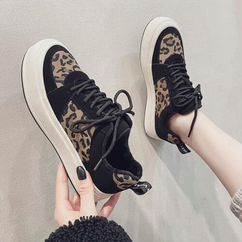 Autumn Fashion Comfortable Walking Lightweight Woman Platform Vulcanized Shoe Casual Woman Sneaker Leopard Print Woman Shoes
