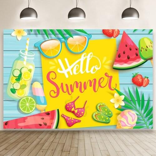 Summer Holiday Theme Photography Backdrop Children Birthday Party Background Baby Shower Photocall Banner Wall Decors Prop
