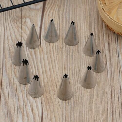 #13~22 Small Size Open Star Piping Nozzle Set Ten Pieces Pastry Icing Tips For Cake Decorating Baking DIY Baby Snack Meringue