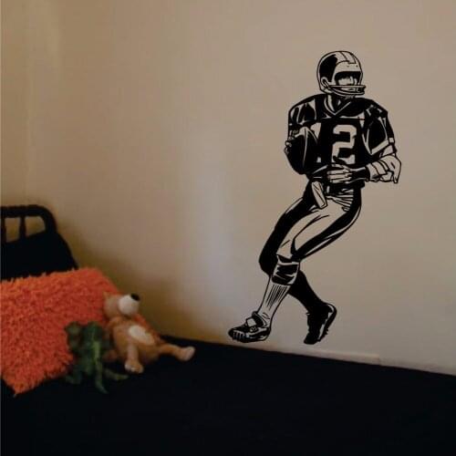 Football Player Decal Sticker Wall Art Vinyl Sports Wall Poster Wall Stickers For Kids Rooms Boys Bedroom Decoration Murals A432