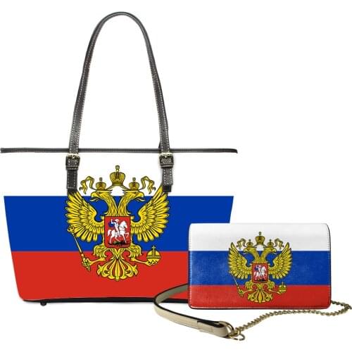 NOISYDESIGNS Fashion Haiti Flag Print Women 2PCS Handbag And Purse For Women Durable PU Leather Shoulder Totes Female Beach Bag