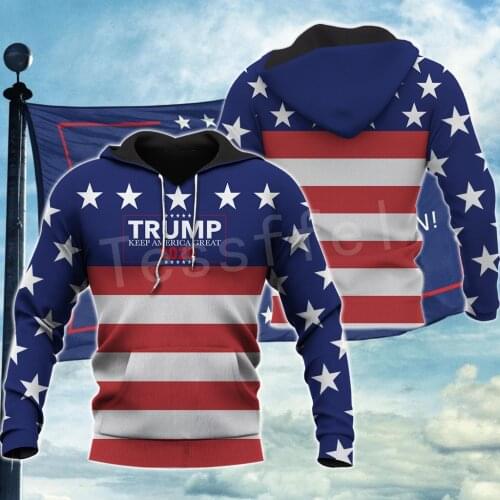 Tessffel Trump NewFashion USA America Country Flag Pullover Streetwear Funny Tracksuit Harajuku Men/Women 3DPrint Mens hoodies