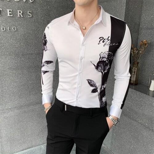 Fall 2020 New Mens Shirt Fashion Dress Deluxe Printed Shirt is suitable for all mens long-sleeved casual shirts