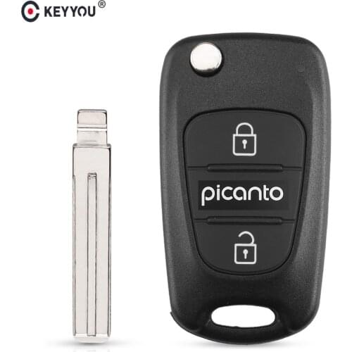 KEYYOU New 3 Buttons Flip Folding Remote Key Shell For KIA Picanto Remote key Case Fob