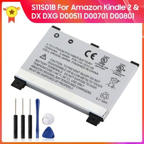 Authentic Replacement Battery S11S01B For Amazon Kindle 2 & Kindle DX DXG D00511 D00701 D00801 1530mAh