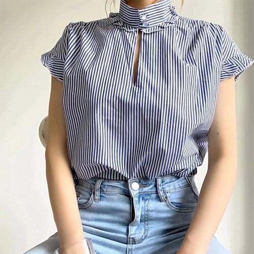OUROPEAN ZTATION Women's Striped Shirts