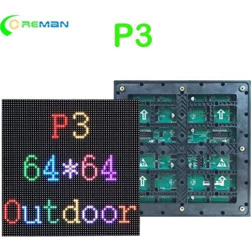 P3 64x64 dots indoor led display module outdoor UHD full color smd advertising led screen matrix for tv