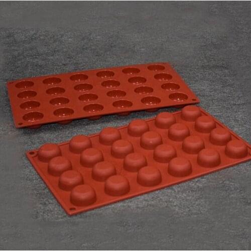 Flat Top Small Round Biscuit Shape Silicone Moldes Chocolate Fondant Pudding Jelly DIY Tools Food Grade Cake Mini Mould