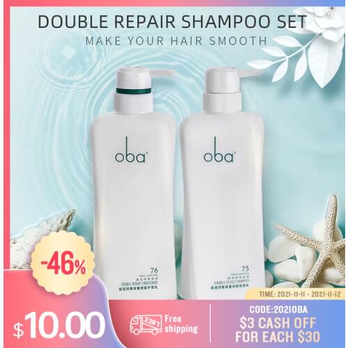 Oba Dual Effect Keratin Natural Hair Scalp shampoo and Conditioner Damage Repaired Smoothing shampoo and Conditioners 500ml