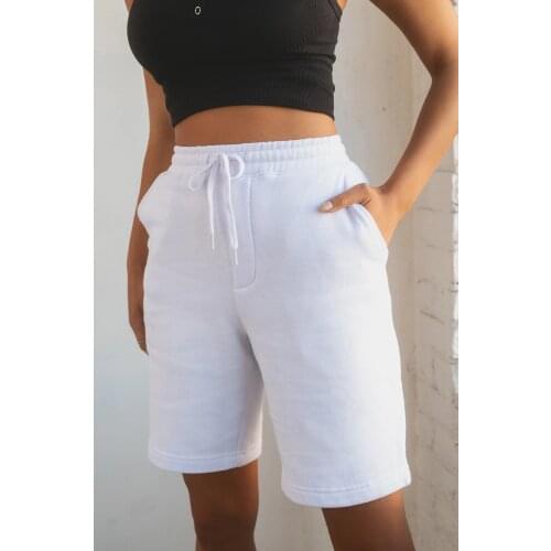 Women Drawstring Shorts Solid Color Casual Loose High Waist Straight-leg Short Pants with Pockets Female Running Sweatshorts