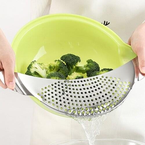 Strainer Stainless Steel Pasta Spaghetti Practical Draining Tool Pot Strainer Pan Drainer for Home Kitchen Easy Draining