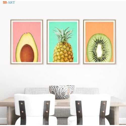 Modern Pineapple Canvas Painting Fruit Wall Art Posters and Prints Wall Pictures for Living Room Kitchen Decoration Picture