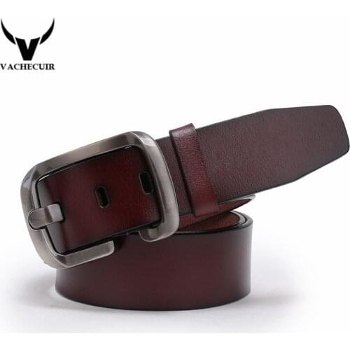VACHECUIR 2017 vintage cowboys 100% real full grain cowhide genuine leather designer belts mens high quality ceintures LW4
