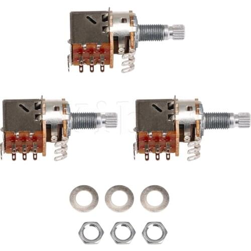 Yibuy Push Pull Guitar Potentiometer A250k Coil Tap L18mm Pack of 3