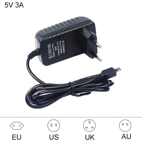 5V 3A Power Supply Micro USB Power Charger Adapter EU US UK AU Plug for Raspberry Pi 3 B+/3B for Nvidia Jetson Nano