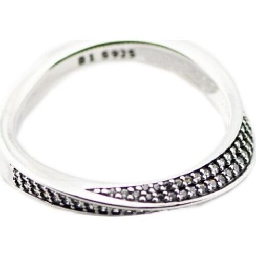 Elegant Waves Rings for Women Clear CZ 925 Sterling Silver Rings Jewelry Original Female Ring Jewelry Crystal Girl Ring Gift