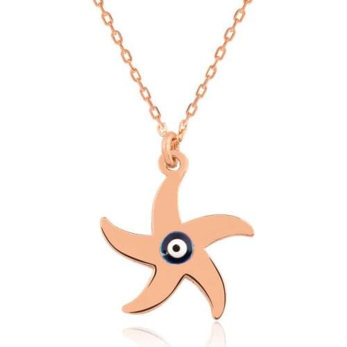 Silver Sea Star Lady 'S Necklace