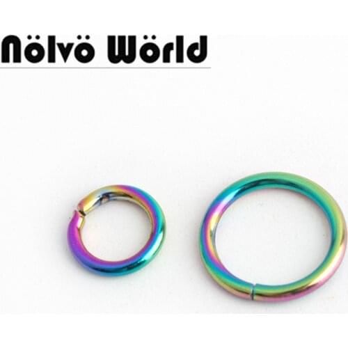 10-100-500 pieces,2 size rainbow openable small rounden ring for bags purse chain zipper puller connector
