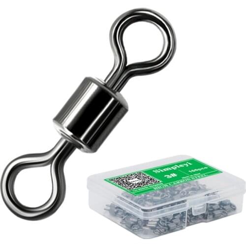 100pcs 10 Size Fishing Barrel Bearing Rolling Swivel Solid Rin Connector Ocean Boat Fish Hooks Lures Tool Carp Goods For Fishing