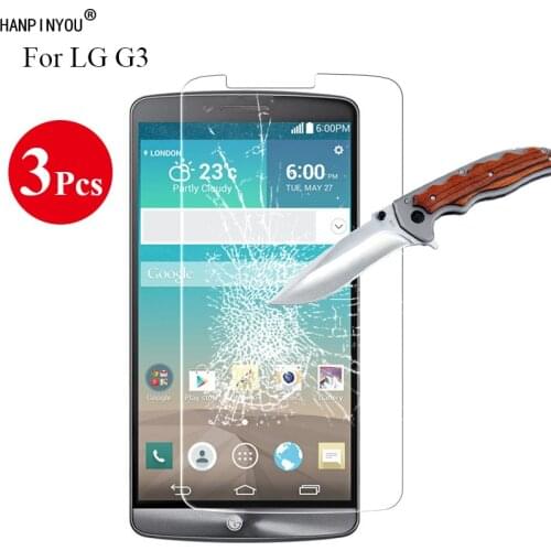 3 Pcs/Lot New 9H 2.5D Tempered Glass Screen Protector For LG G3 D855 D850 D851 D852 5.5" Protective Film + Clean Tools