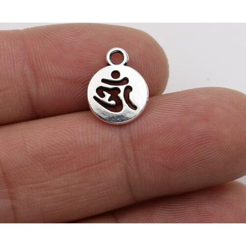 40pcs Antique Silver Plated Yoga Sign Charms Pendants for Jewelry Making Bracelet DIY Accessories 11mm